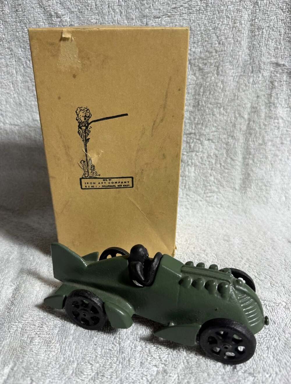 Hubley Cast Iron Toy Race Car J-201 Green